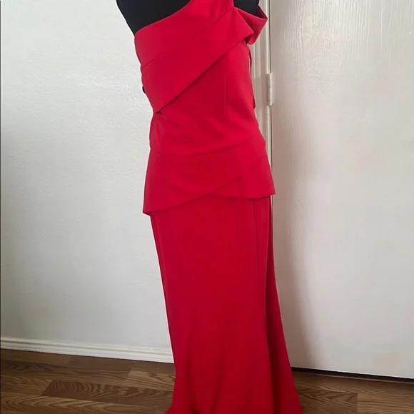 Cachet | Dresses | Cachet Red Asymmetrical One Shoulder Cocktail Gown Sz 6  | Poshmark